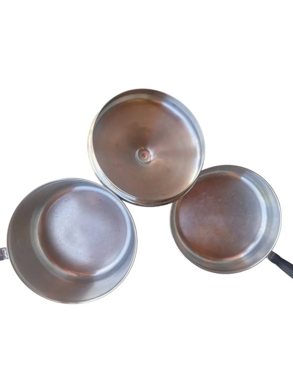 FarberWare Double Boiler Pan Set W/ Lid  2 Quart Aluminum Clad SS Hanging Rings